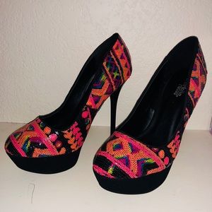 Charlotte Russe sequin high heel pump